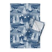 Winter foxes in the deep forest