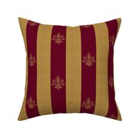 gold and ruby fleur de lis 2 inch wide dblspc offset