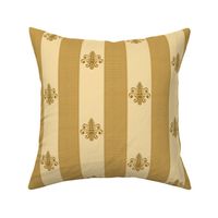 gold and buttercream fleur de lis 2 inch stripe