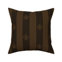 chocolate fleur de lis 2 inch stripe