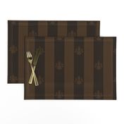 chocolate fleur de lis 2 inch stripe