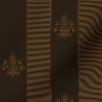 chocolate fleur de lis 2 inch stripe