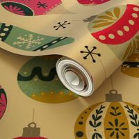 TINY christmas ornaments fabric // vintage retro style andrea lauren fabric