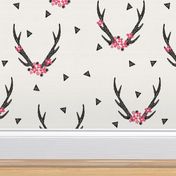 floral antlers // black and white baby girls pink flowers floral triangle flower antlers