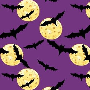Cute Halloween Bats & Moons