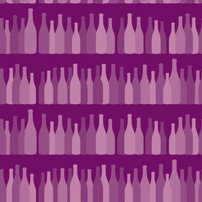 Rows Of Rosé Wine Bottles