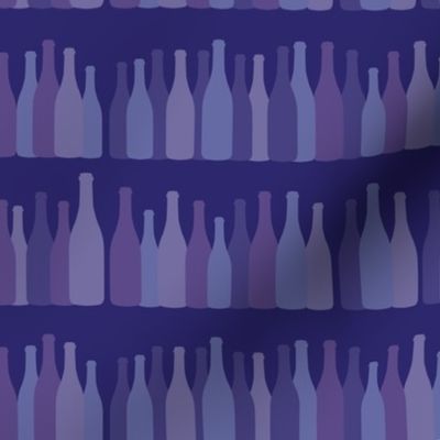 Rows Of Purple Wine Bottles