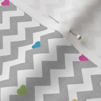 heart & chevron - grey/multi canvas - mini