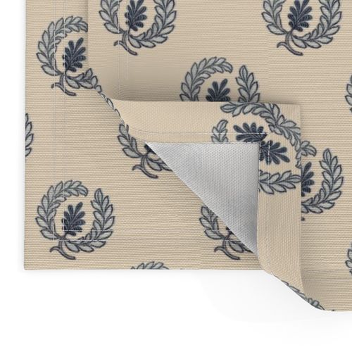 Regency Wreath Polka Dot ~ Navy on Alabaster 