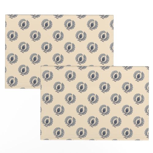 Regency Wreath Polka Dot ~ Navy on Alabaster 