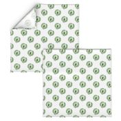 Regency Wreath Polka Dot ~ Cool Spruce on White 