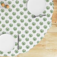 Regency Wreath Polka Dot ~ Cool Spruce on White 