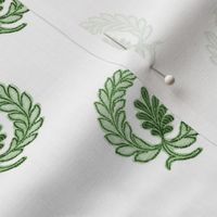 Regency Wreath Polka Dot ~ Cool Spruce on White 