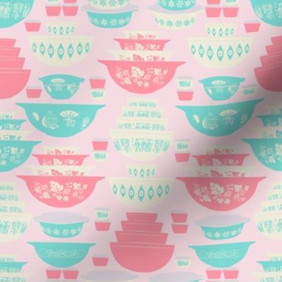 Pink and Turquoise Vintage Dishes