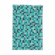 8-Bit Pixel Blocks - Teal