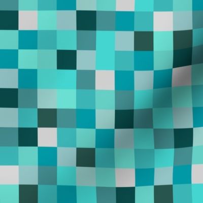 8-Bit Pixel Blocks - Teal