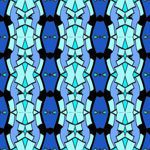 geometric - blue, aqua