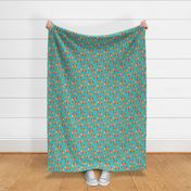 Shetland Sheepdog - Sheltie on turquoise background