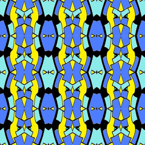 Geomoetric Large - yellow, blue, turquoise