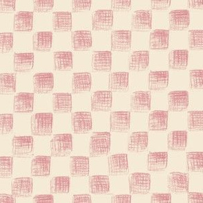 sketched checkerboard in creamy pink and darker pink