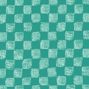 sketched checkerboard - white on teal