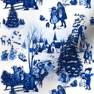 Vintage Winter Toile De Jouy