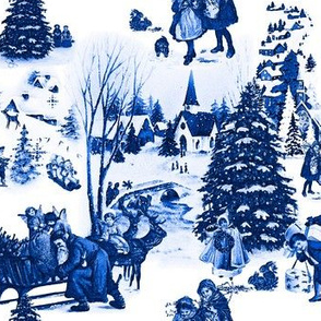 Vintage Winter Toile De Jouy