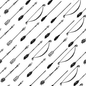bow and arrow clipart black and white