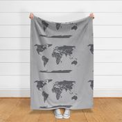 Dark gray light gray world map