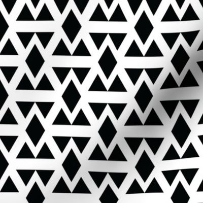 Black and White Geometric Diamonds and Triangles