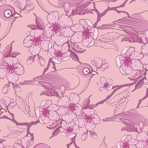 Birds and Sakura Blossoms