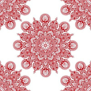 fortune mandala red #c2010e white ground