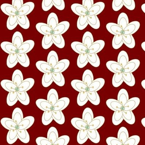 Holiday Floral on Red