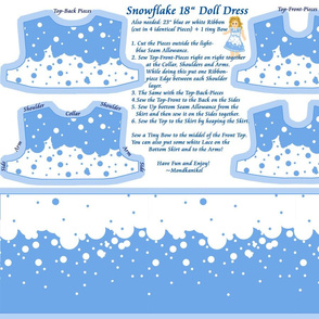 Snowflake 18" Doll Dress