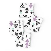 geometric tribal aztec triangle violet and blue modern patterns