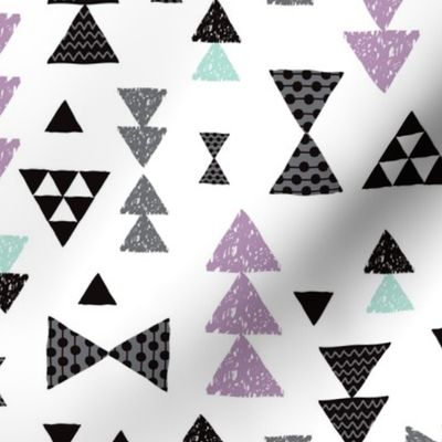 geometric tribal aztec triangle violet and blue modern patterns