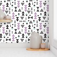 geometric tribal aztec triangle violet and blue modern patterns