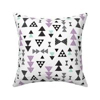 geometric tribal aztec triangle violet and blue modern patterns