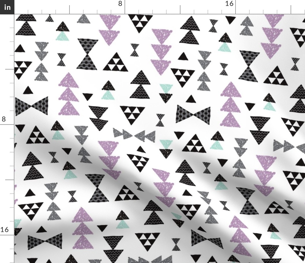 geometric tribal aztec triangle violet and blue modern patterns