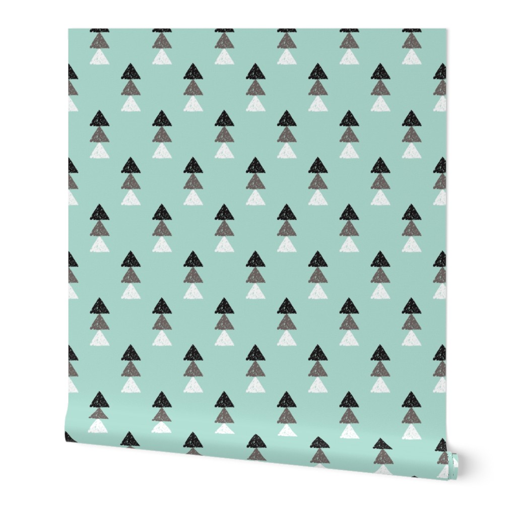 geometric tribal aztec triangle blue modern patterns