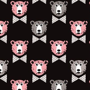 grizzly bear hipster with arrows and geometric triangle shapes
