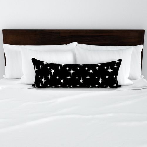 Mid Century Modern Starbursts White on Black