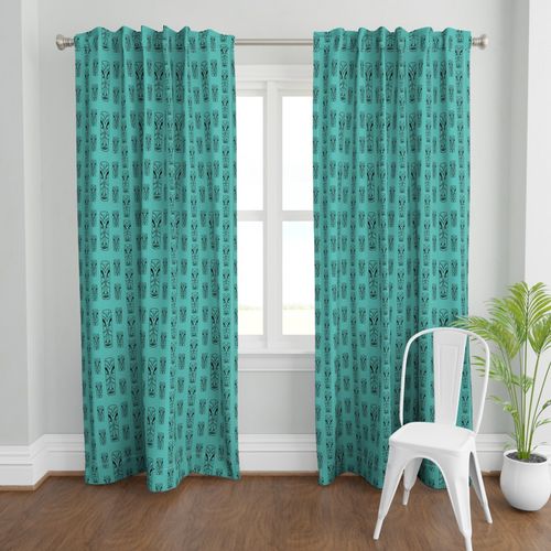 Mid Century Modern Tikis on Teal