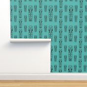 Mid Century Modern Tikis on Teal