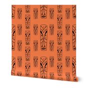 Mid Century Modern Tikis on Orange