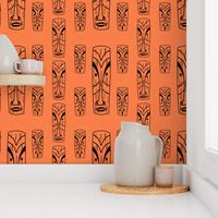 Mid Century Modern Tikis on Orange