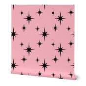 Mid Century Starbursts Pink, Medium  Scale