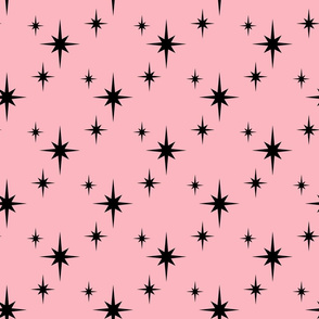 Mid Century Starbursts Pink, Medium  Scale