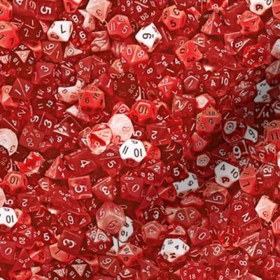 a sea of red dice