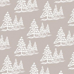 Deer Squirrels hiding in the trees Toile_on C3B7B2 Grey